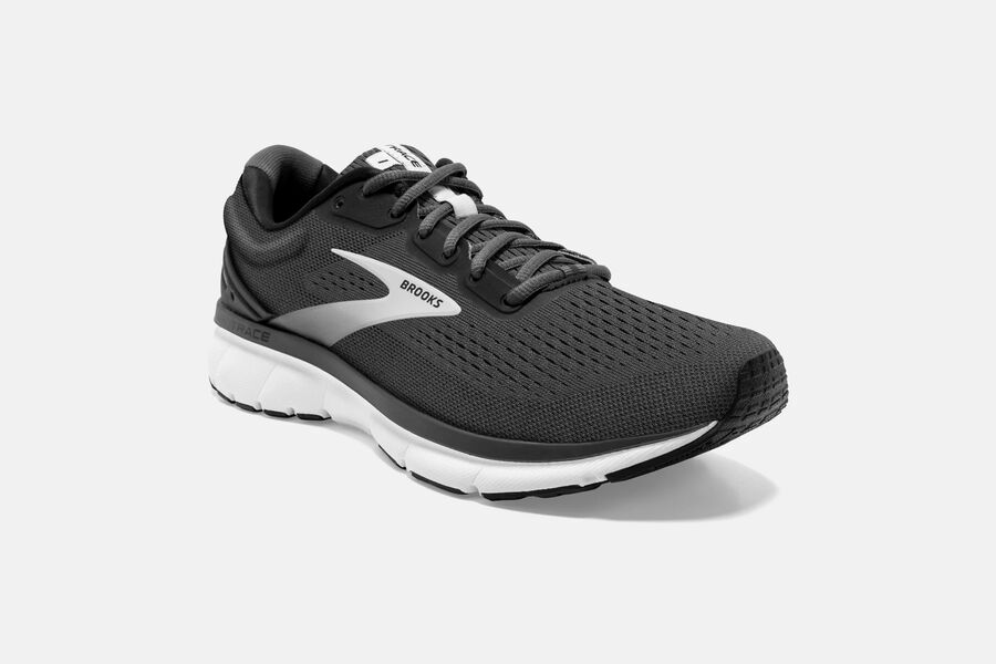 Brooks Trace Road Running Shoes Mens Black/Grey 258607-PJQ